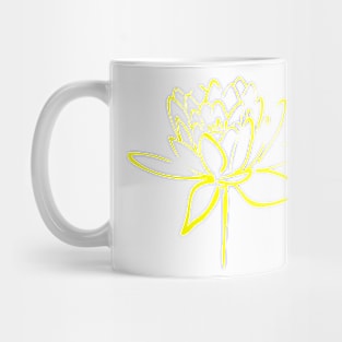 Lotus Flower Calligraphy (Yellow) Mug